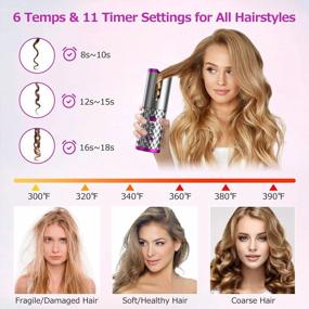 img 2 attached to Cordless Automatic Curling Iron With 6 Temperature And Timer Settings, USB Rechargeable Portable Curling Wand With Rotating Barrel For Fast Heating And Auto Shut Off