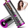 cordless automatic curling iron with 6 temperature and timer settings, usb rechargeable portable curling wand with rotating barrel for fast heating and auto shut off logo