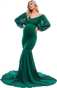 img 1 attached to Capture Your Beautiful Pregnancy Glow In ZIUMUDY'S Mermaid Maternity Gown For Photoshoots