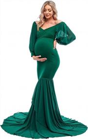 img 4 attached to Capture Your Beautiful Pregnancy Glow In ZIUMUDY'S Mermaid Maternity Gown For Photoshoots