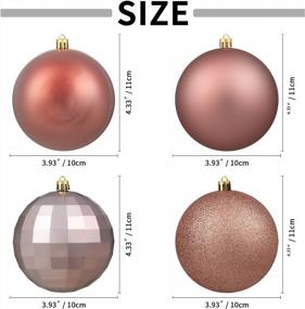 img 3 attached to Rose Gold Giant Shatterproof Plastic Christmas Ball Ornaments - XmasExp 4.0" (4Pcs) For Holiday Party Decorations