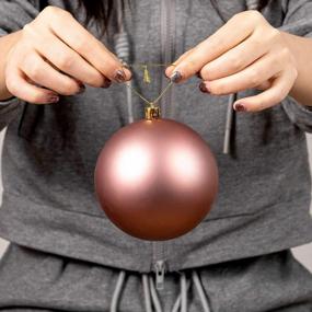 img 2 attached to Гигантские небьющиеся пластиковые рождественские шары из розового золота - XmasExp 4.0 "(4 шт.) Для украшения праздничных вечеринок