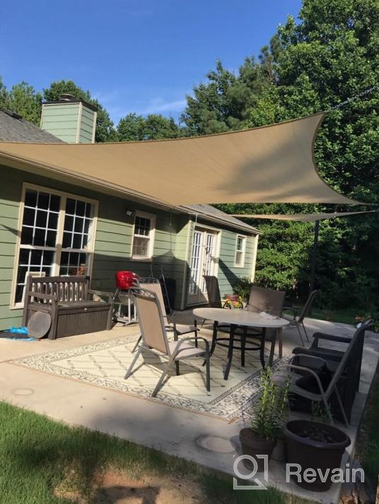 img 1 attached to 12' X 14' Beige Sun Shade Sail - TANG Sunshades Depot | 180 GSM HDPE Permeable Canopy Cover review by Sean Chambers