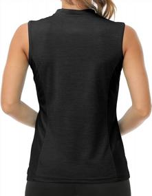 img 1 attached to Women'S Sleeveless Tennis Shirt - Quick Dry, UPF 50+ Sun Protection & Zipper | Golf Shirts For Women Sportswear T-Shirts