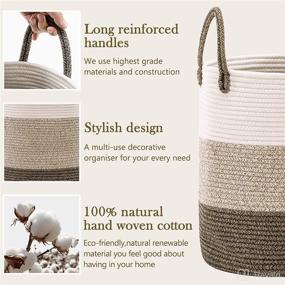 img 2 attached to 🧺 YOUDENOVA Woven Laundry Hamper with Handles: Stylish and Durable - Perfect for Blanket Storage, Bedroom, and More!