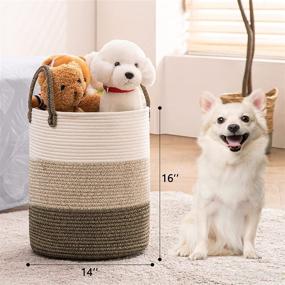 img 3 attached to 🧺 YOUDENOVA Woven Laundry Hamper with Handles: Stylish and Durable - Perfect for Blanket Storage, Bedroom, and More!