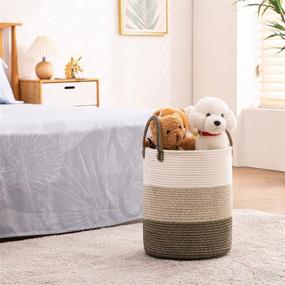 img 1 attached to 🧺 YOUDENOVA Woven Laundry Hamper with Handles: Stylish and Durable - Perfect for Blanket Storage, Bedroom, and More!