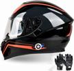 freedconn bm12 bluetooth motorcycle helmet - full face dot certified helmet with integrated intercom, dual visor, fm radio, mp3, voice dial, and pairing for 2-3 riders - multi-color xxl size logo