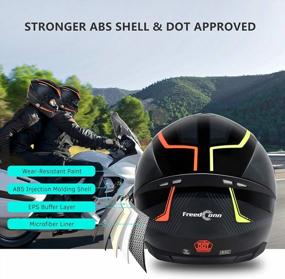 img 2 attached to FreedConn BM12 Bluetooth Motorcycle Helmet - Full Face DOT Certified Helmet With Integrated Intercom, Dual Visor, FM Radio, MP3, Voice Dial, And Pairing For 2-3 Riders - Multi-Color XXL Size