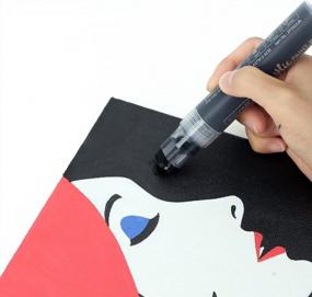 img 1 attached to ZEYAR Jumbo Paint Marker Pens, акрил на водной основе, фломастер 15 мм, водостойкие и перманентные чернила, отлично подходят для пластика, плакатов, камня, металла, стекла и многого другого (3 черных)