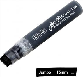img 3 attached to ZEYAR Jumbo Paint Marker Pens, Water Based Acrylic, 15Mm Felt Tip, Waterproof And Permanent Ink, Great On Plastic, Posters, Stone, Metal, Glass And More (3 Black)