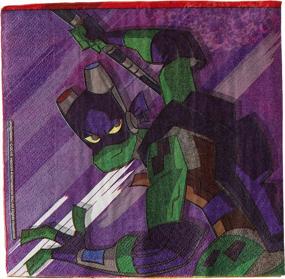 img 1 attached to Упаковка из 16 многоцветных бумажных салфеток для завтрака Rise Of The Teenage Mutant Ninja Turtle Luncheon размером 6,5 x 6,5 дюймов