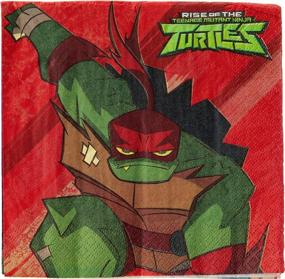 img 2 attached to Pack Of 16 Multicolor 6.5" X 6.5" Rise Of The Teenage Mutant Ninja Turtle Luncheon Paper Napkins