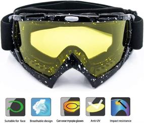 img 3 attached to Cynemo Anti-Wind Dust UV Dirtbike Mx ATV Scooter Off-Road Motocross Riding Goggles - Eyewear for Adult Youth