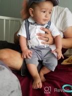 img 1 attached to HMD Baby Boy Gentleman White Shirt Bowtie Tuxedo Onesie Jumpsuit Overall Romper 0-18M Infant Outfit review by Jay Meza