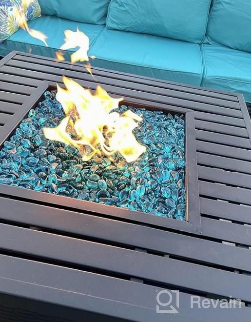 img 1 attached to Cashew-Colored 1/2-Inch Reflective Fire Glass: Add Sparkle To Your Fireplace And Landscaping! review by Darian Massey