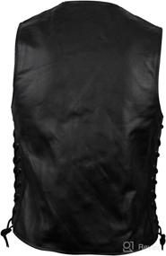 img 1 attached to Vance Men's Stylish Black Leather Motorcycle Vest with Straight Bottom