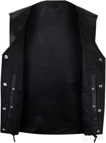 img 2 attached to Vance Men's Stylish Black Leather Motorcycle Vest with Straight Bottom