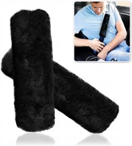 img 4 attached to Premium Faux Sheepskin Seat Belt Shoulder Pads - Comfortable 2-Pack For Adults And Kids - Classic Black - Zone Tech