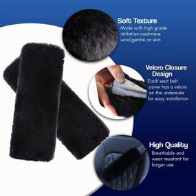 img 2 attached to Premium Faux Sheepskin Seat Belt Shoulder Pads - Comfortable 2-Pack For Adults And Kids - Classic Black - Zone Tech