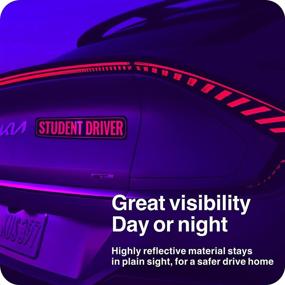 img 1 attached to Adheisign Student Driver Magnet: Removable & Reflective New Driver Sticker Decal for Car – 2-Pack (Pink & Green)