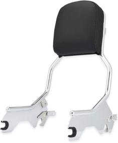 img 4 attached to 🏍️ Chrome Passenger Sissy Bar Backrest & Pad Standard Height for Harley Softail Fat Bob 114 FXFB FXFBS 2018-Up