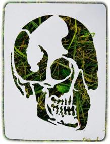 img 4 attached to SOOQOO Skull Stencils For Painting – Templates Painting On Wall, Wool, Canvas, Paper, Fabric, And Tile – DIY Art And Craft Tools – Great For Home,School And Gift Giving - Reusable (11.7"X16.5")