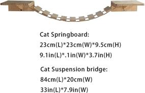 img 3 attached to 🐱 Upgrade Your Cat's Playtime with the Seleeka Large Cat Bridge Step Set Wall Mounted Cat Shelf Wooden Cat Tree Ladder: A Stunning Activity Center for Endless Climbing Fun! (UCW002-1)