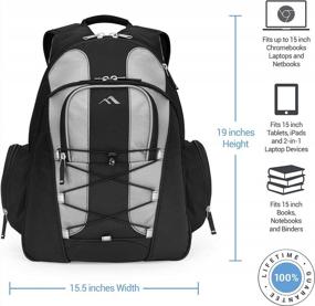 img 3 attached to Brenthaven Tred Expandable Urban Active Backpack For 15-Inch Chromebooks And Laptops - Titanium, Durable, Ergonomic Protection From Impact & Compression