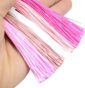 img 2 attached to Vibrant Mixed Red Silky Floss Tassels - Perfect For DIY Crafts, Bookmarks, And Jewelry Making - Set Of 100 13Cm/5 Inch With 2-Inch Cord Loop And Small Chinese Knot