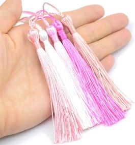 img 1 attached to Vibrant Mixed Red Silky Floss Tassels - Perfect For DIY Crafts, Bookmarks, And Jewelry Making - Set Of 100 13Cm/5 Inch With 2-Inch Cord Loop And Small Chinese Knot