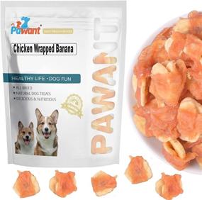 img 3 attached to Rawhide-Free Pawant Chicken Wrapped Banana Dog Chews For Training And Snacking, 0.5Lb Pack