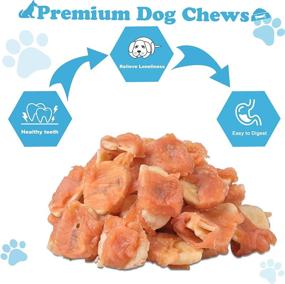 img 1 attached to Rawhide-Free Pawant Chicken Wrapped Banana Dog Chews For Training And Snacking, 0.5Lb Pack
