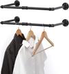 set of 2 industrial pipe clothing racks - 22" garment rack for hanging clothes & closet rod storage in laundry room | liantral logo