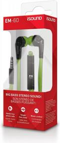 img 1 attached to Experience Deep Bass Stereo Sound With ISound EM 60 Earbuds - Green/Black | Tangle-Free Cable And Inline Mic Included