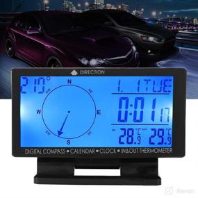 img 2 attached to KIMISS LCD Digital Car Compass with Time Navigation Function - CD60 Multifunctional Thermometer Gauge for Automobiles