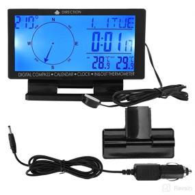 img 4 attached to KIMISS LCD Digital Car Compass with Time Navigation Function - CD60 Multifunctional Thermometer Gauge for Automobiles