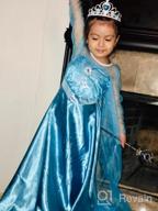 img 1 attached to Snow Queen Girls Party Dress Costume With Accessories: Princess Wig, Crown & Wand For Kids 3-8 Years review by Shane Watson