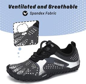 img 3 attached to SAGUARO Athletic Barefoot Walking Sneakers for Girls: Comfortable and Stylish Shoes for Active Kids