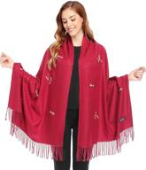 bienvenu dragonfly detail cashmere shawls women's accessories : scarves & wraps logo