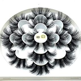 img 4 attached to Get Dramatic Volume With HBZGTLAD'S New 7 Pair 100% Mink Lashes - Reusable And Thick False Eyelashes For A Soft And Stunning Look (8D-015)