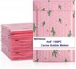 100-pack small pink cactus bubble mailers - metronic 4x8 inch self-sealing envelopes with strong adhesion for jewelry, makeup and bulk #000 items logo