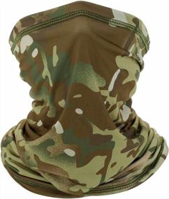 img 4 attached to Ice Silk Face Covering Headwear: MengPa Neck Gaiter Balaclava Bandana Headband For Men And Women