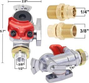 img 2 attached to 🚚 Boeray Aluminum Emergency Glad Hands with Filter Bottom Port & Plug for 3/8" Air Tube - 2 Pack, optimized for Tandem/Double Truck Trailer Air Brake System Lines