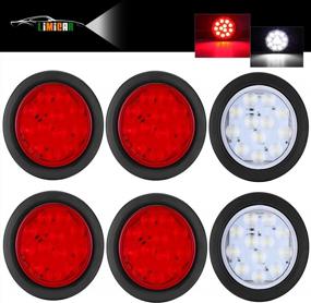 img 4 attached to 4 LIMICAR LED Trailer Tail Lights W/Grommet Plug - 12 Red & 2 White Stop Turn Signal Brake Lights For Tractor, Truck, Bus, Lorries RV