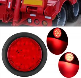 img 1 attached to 4 LIMICAR LED Trailer Tail Lights W/Grommet Plug - 12 Red & 2 White Stop Turn Signal Brake Lights For Tractor, Truck, Bus, Lorries RV