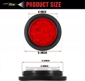 img 3 attached to 4 LIMICAR LED Trailer Tail Lights W/Grommet Plug - 12 Red & 2 White Stop Turn Signal Brake Lights For Tractor, Truck, Bus, Lorries RV