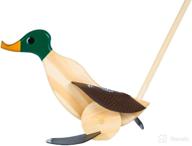 🦆 dark green wooden push toy duck - age range 18 months to 3 years - walking toddler toys for preschool learning activities - encourages motor skill development in babies and toddlers - educational walking toys for toddlers logo