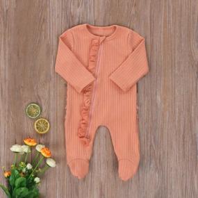 img 2 attached to Unisex Footed Romper For Newborns: Soft One Piece Jumpsuit Sleeper For Infants