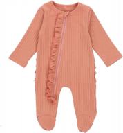 unisex footed romper for newborns: soft one piece jumpsuit sleeper for infants logo